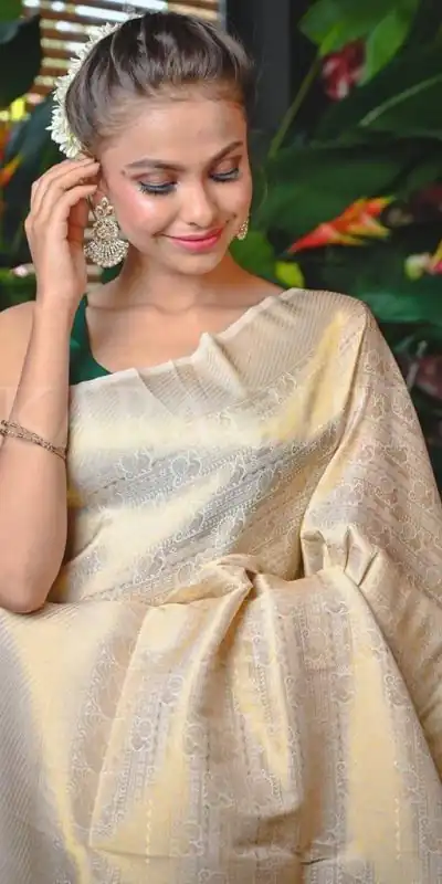 KP 5054 White Color Soft Lichi Silk Jacquard Rich Pallu Saree Casual, Party Wear, Wedding, Events Etc. Expected Delivery 4-6 Working Days @1349/- | Designer Sarees, Sarees, Bollywood Sarees, Creative Sarees, Embroidered Sarees, Ethnic Saree, Modern Digital sarees, Party Wear Sarees