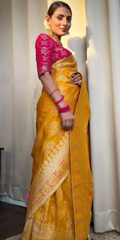 KP 5069 Yellow Color Soft Lichi Silk Cloth Rich Pallu All Over Saree Events Casual, Wedding, Festive, Events . Expected Delivery  4-6 Working Days @1549/- | Designer Sarees, Sarees, Bollywood Sarees, Creative Sarees, Embroidered Sarees, Ethnic Saree, Modern Digital sarees, Party Wear Sarees