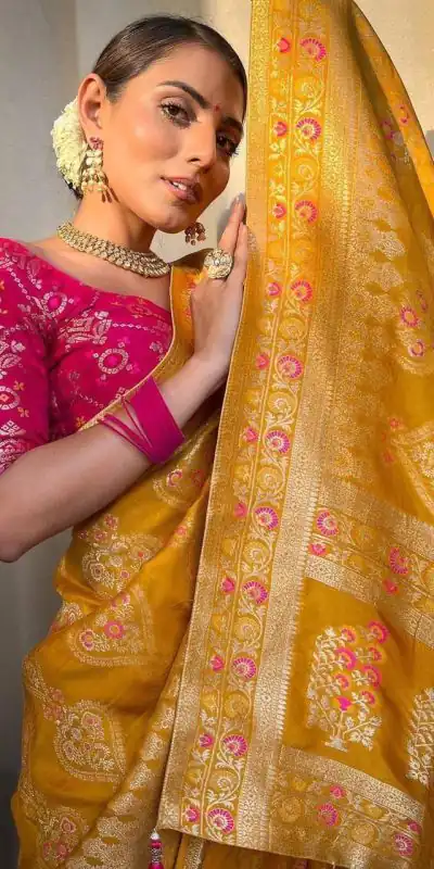 KP 5069 Yellow Color Soft Lichi Silk Cloth Rich Pallu All Over Saree Events Casual, Wedding, Festive, Events . Expected Delivery 4-6 Working Days @1549/- | Designer Sarees, Sarees, Bollywood Sarees, Creative Sarees, Embroidered Sarees, Ethnic Saree, Modern Digital sarees, Party Wear Sarees