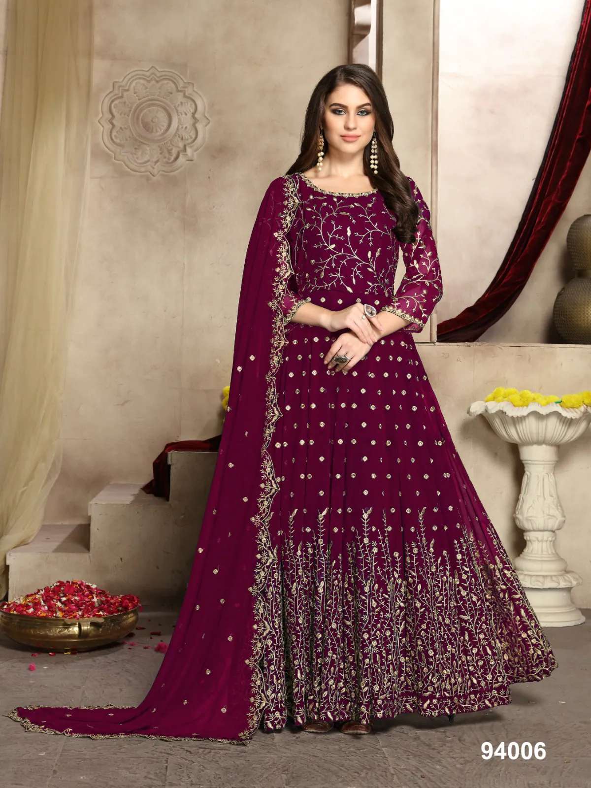  FC 94005 Maroon Color Georgette Multi Thread Zari Stich Anarkali Suit Wedding, Party, Festive events, etc. Expected Delivery  4-6 Working Days @2149/- | Anarkali Suits, Bollywood Anarkali, Creative-Anarkali, Designer Anarkali, Embroidered Anarkali, Party Wear Anarkali