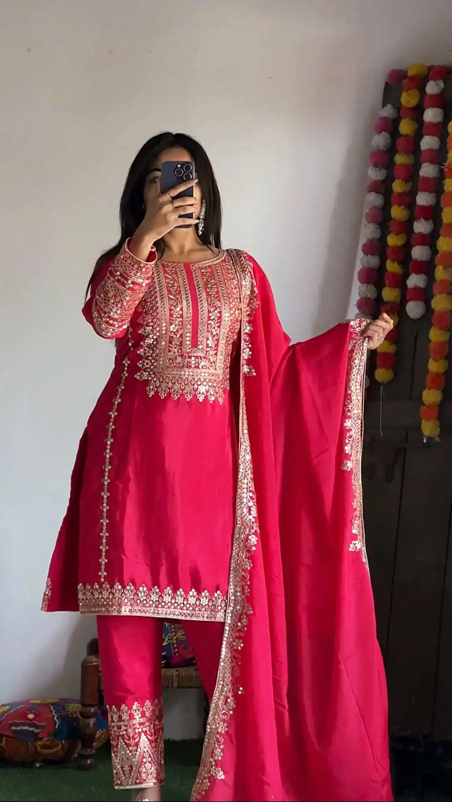 SRK 5151 Pink  Color Pure Chinnon Silk Embroidery Sequence Salwar Suit Wedding, Party, Festive, Events Expected Delivery 4-6 Working Days @ 1949/- | Jump Suits, Salwar suit, Casual Suits, Creative suits, Designer Suits, Palazzo Suits, Party Wear Suits, Patiala Suits, Straight Suits