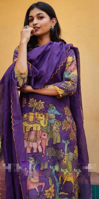 Pc 360 Violet Color CottonĀ Kalamkari Print Work Casual, Party Wear, Wedding, Events, Festivals Wear Etc. Expected Delivery 4-6 Working Days @1899/- | Kurti, Bollywood Kurti, Creative Kurtis, Designer Kurti, Party Wear Kurti, Selfie Kurti