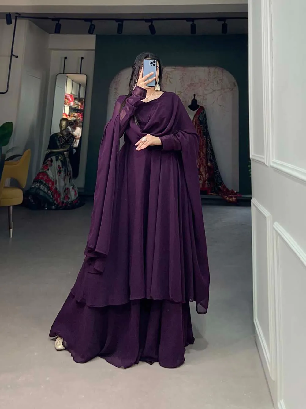 YNF3502 Wine Color Georgette Plain Top Plain Plaza And Dupatta Casual, Wedding, Party, Festive, Events Etc.  Expected Delivery  4-6 Working Days @1999/- | Jump Suits, Salwar suit, Casual Suits, Creative suits, Designer Suits, Palazzo Suits, Party Wear Suits, Patiala Suits, Straight Suits