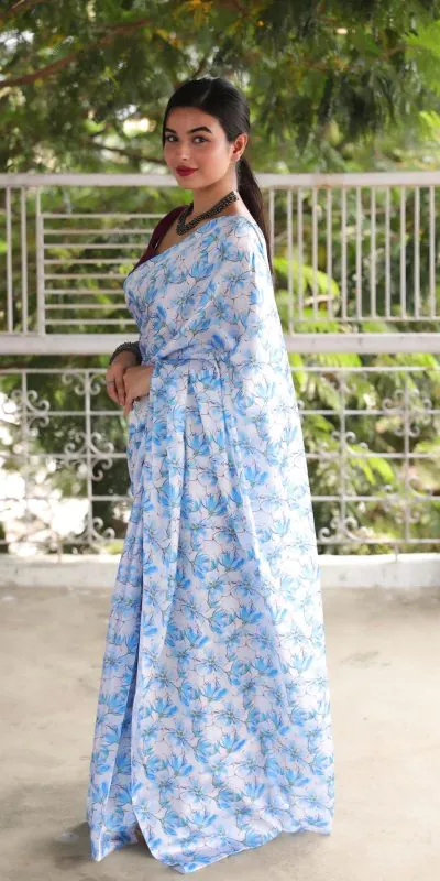 Veechis 105 Light Blue Heavy Devsena Soft Silk Saree Digital Print Saree Casual, Party , Festive, Events Etc. Expected Delivery 4-6 Working Days @1499/- | Designer Sarees, Sarees, Bollywood Sarees, Creative Sarees, Embroidered Sarees, Modern Digital sarees, Party Wear Sarees