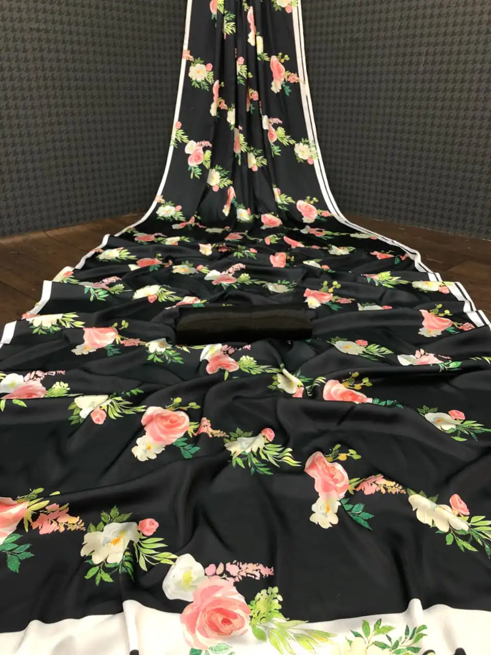 Veechis AROHI Light Black Color Heavy Devsena Soft Silk Saree Digital Print Saree Casual, Party , Festive, Events Etc. Expected Delivery 4-6 Working Days @1499/- | Designer Sarees, Sarees, Bollywood Sarees, Creative Sarees, Embroidered Sarees, Modern Digital sarees, Party Wear Sarees