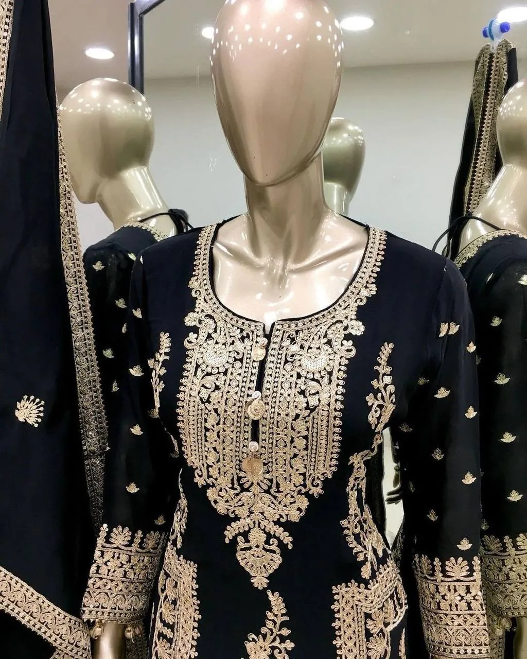 SRK 5146 Black Color Pure Chinnon Silk Embroidery Coding Dori Salwar Suit Wedding, Party, Festive, Events Expected Delivery 4-6 Working Days @ 2199/- | Casual Suits, Jump Suits, Salwar suit, Creative suits, Designer Suits, Palazzo Suits, Party Wear Suits, Patiala Suits, Straight Suits
