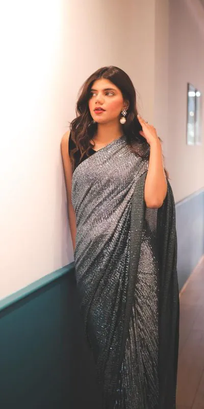 DF 3408 Black A Color Georgette Digital Printed Sequence Embroidery Saree Casual, Party Wear, Wedding, Events Etc Delivery Expected.4-6 Working Days 1899/- | Designer Sarees, Sarees, Bollywood Sarees, Creative Sarees, Embroidered Sarees, Ethnic Saree, Modern Digital sarees, Party Wear Sarees