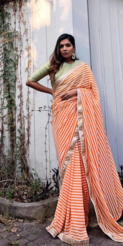 JR 525 Orange Color Printed Georgette Embroidery Work Saree Casual, Wedding, Festive, Events . Expected Delivery  4-6 Working Days @1549/- | Designer Sarees, Sarees, Bollywood Sarees, Creative Sarees, Embroidered Sarees, Ethnic Saree, Modern Digital sarees, Party Wear Sarees