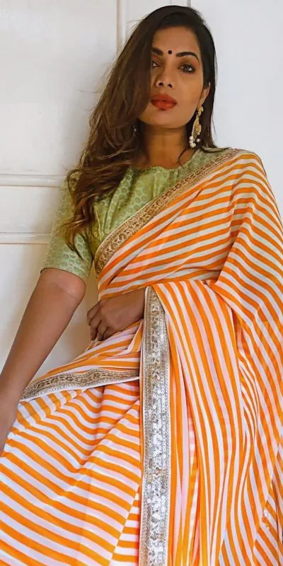 JR 525 Orange Color Printed Georgette Embroidery Work Saree Casual, Wedding, Festive, Events . Expected Delivery  4-6 Working Days @1549/- | Designer Sarees, Sarees, Bollywood Sarees, Creative Sarees, Embroidered Sarees, Ethnic Saree, Modern Digital sarees, Party Wear Sarees