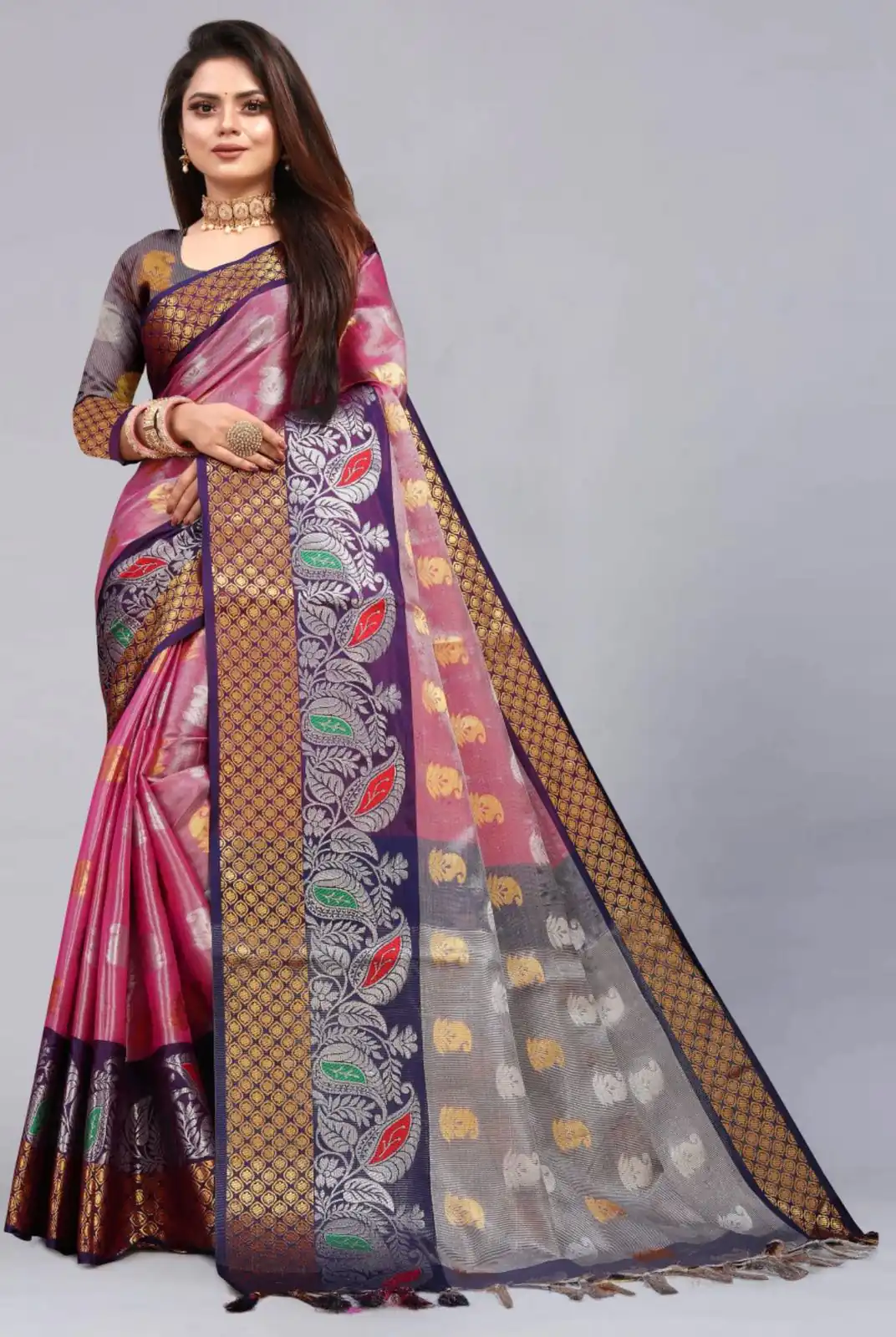 MB™️  3243Peach Color Soft Organic Tissue Silk Saree Gold ,Silver Zari Weaving Casual, Party Wear, Festival, Events, Etc. Delivery 4-6 Working Days @1550/- | Designer Sarees, Sarees, Bollywood Sarees, Creative Sarees, Embroidered Sarees, Ethnic Saree, Modern Digital sarees, Party Wear Sarees