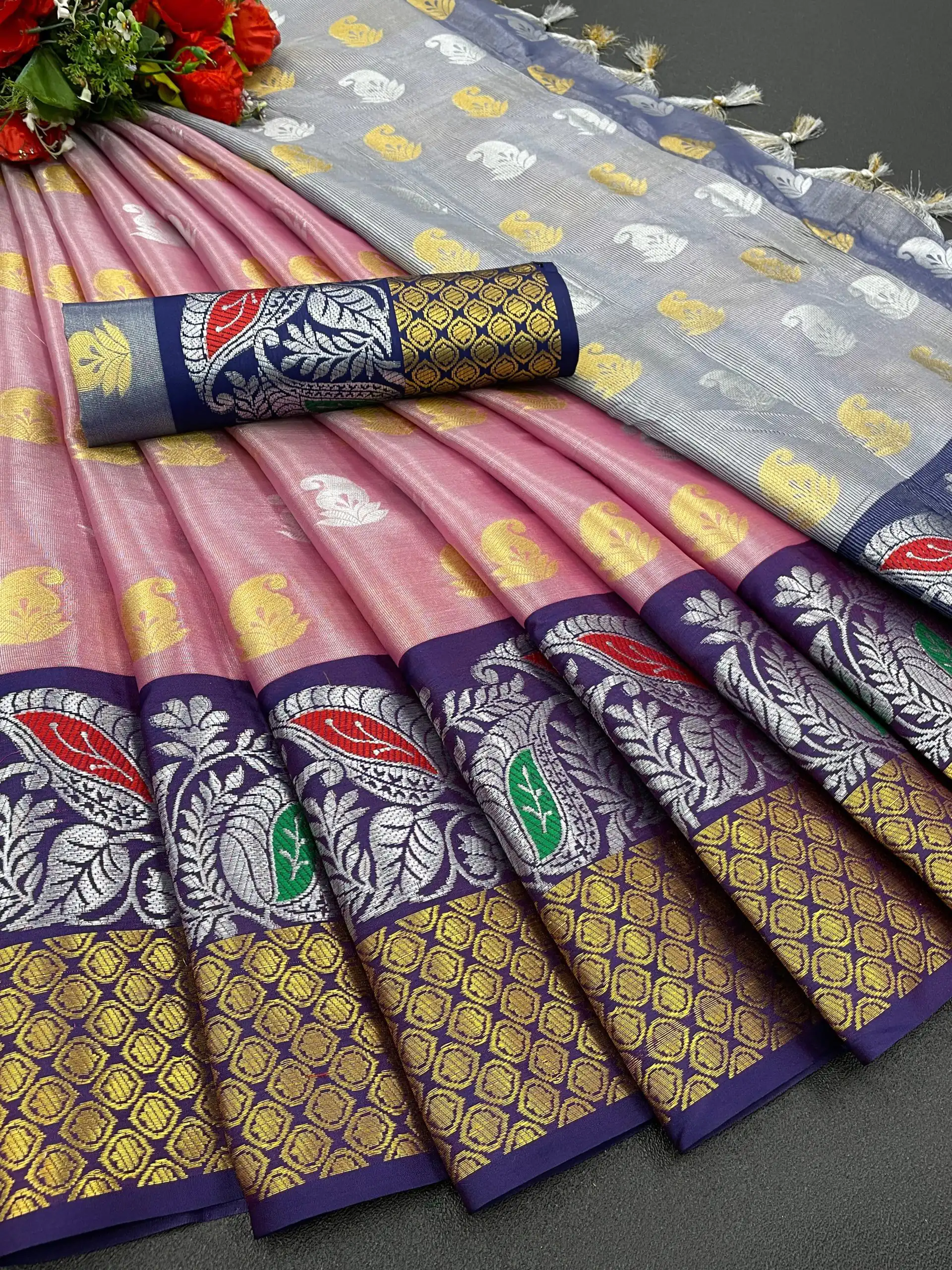 MB™️  3243Peach Color Soft Organic Tissue Silk Saree Gold ,Silver Zari Weaving Casual, Party Wear, Festival, Events, Etc. Delivery 4-6 Working Days @1550/- | Designer Sarees, Sarees, Bollywood Sarees, Creative Sarees, Embroidered Sarees, Ethnic Saree, Modern Digital sarees, Party Wear Sarees