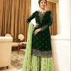 Fancy StoneGreen Color Georgette Embroidery Stone Sharara Suit