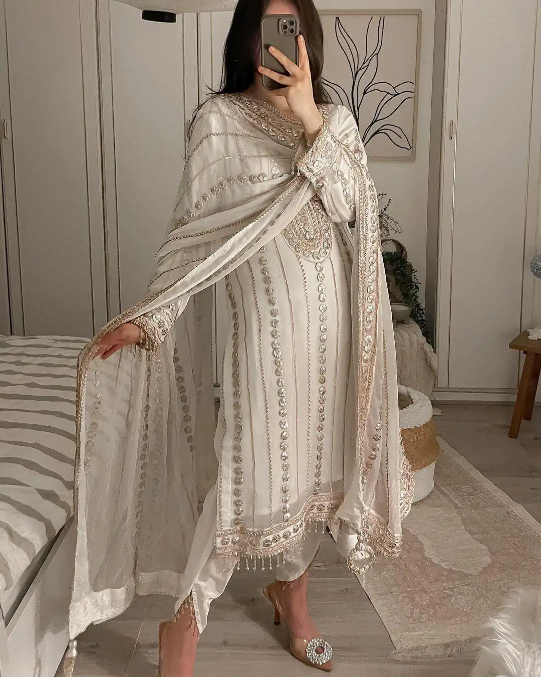 LG 1832 White Color Georgette Embroidery Foil Work Salwar Suit Casual, Wedding, Festive, Events Expected Delivery 4-6 Working Days @2149/- | Jump Suits, Salwar suit, Casual Suits, Creative suits, Designer Suits, Palazzo Suits, Party Wear Suits, Patiala Suits, Straight Suits