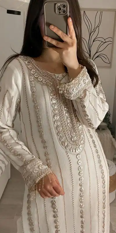 LG 1832 White Color Georgette Embroidery Foil Work Salwar Suit Casual, Wedding, Festive, Events Expected Delivery 4-6 Working Days @2149/- | Jump Suits, Salwar suit, Casual Suits, Creative suits, Designer Suits, Palazzo Suits, Party Wear Suits, Patiala Suits, Straight Suits