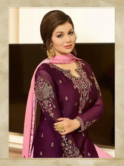 FC Fiona 22216 Wine Georgette Embroidery Stone Work Sharara Suit Wedding, Party, Festive, Events Etc. Expected Delivery 4-6 Working Days  @1949/- | Jump Suits, Salwar suit, Casual Suits, Creative suits, Designer Suits, Palazzo Suits, Party Wear Suits, Patiala Suits, Straight Suits