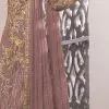 Feminine Magenta Color Net Embroidery Diamond Sharara Suit