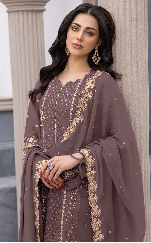 FC MARIA 1038 Light Coffee Color Heavy Georgette Embroidery Salwar Suit Wedding, Party, Festive events, etc.  Expected Delivery  4-6 Working Days @1949/- Only | Jump Suits, Salwar suit, Casual Suits, Creative suits, Designer Suits, Palazzo Suits, Party Wear Suits, Patiala Suits, Straight Suits