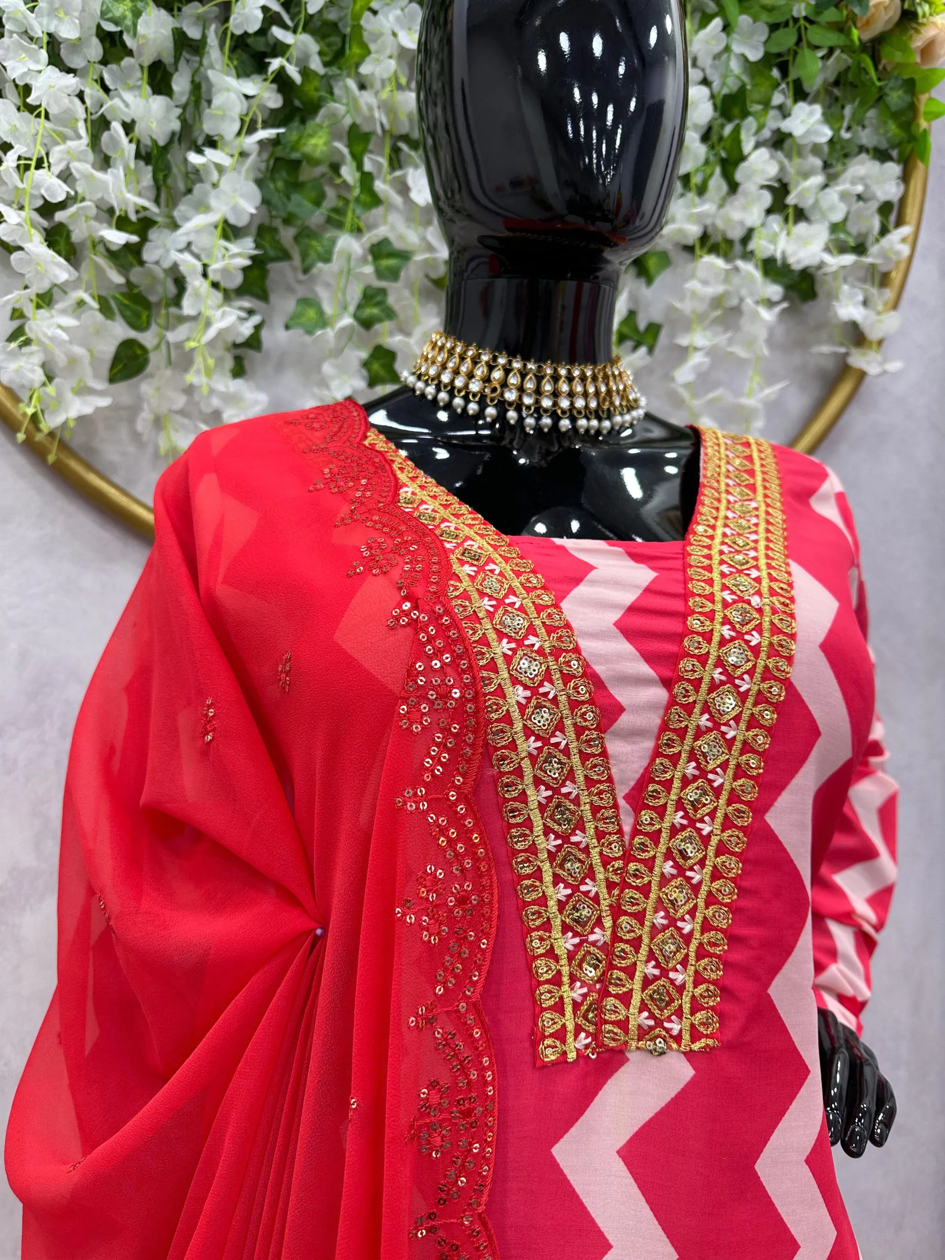 FC 5683 Pink Maslin Digital Print Thread Sequence Kurti thread Work Dupatta Wedding, Party, Festive, Events Etc. Expected Delivery 4-6 Working Days  @1849/- | Kurti, Bollywood Kurti, Creative Kurtis, Designer Kurti, Party Wear Kurti, Selfie Kurti