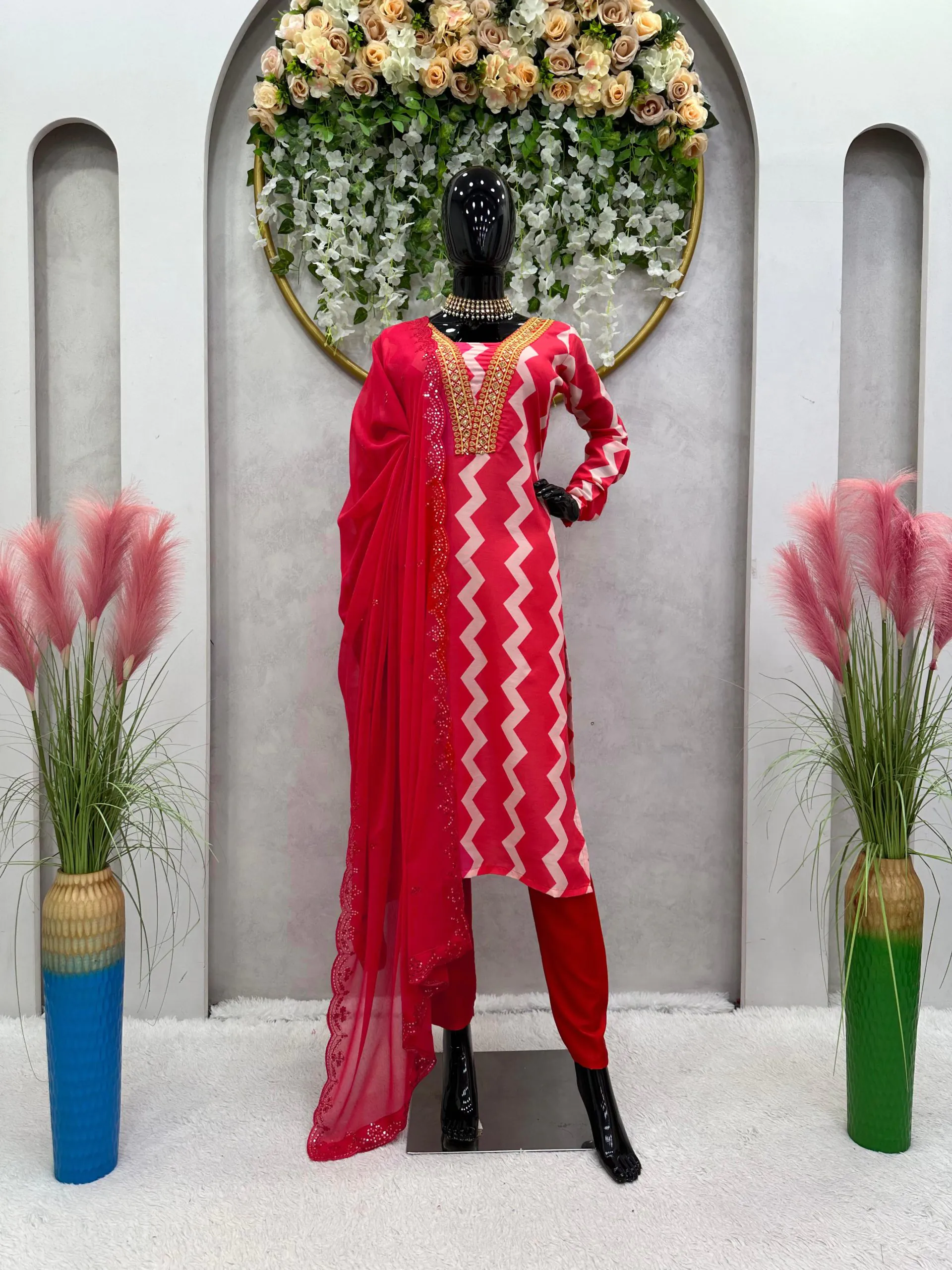 FC 5683 Pink Maslin Digital Print Thread Sequence Kurti thread Work Dupatta Wedding, Party, Festive, Events Etc. Expected Delivery 4-6 Working Days  @1849/- | Kurti, Bollywood Kurti, Creative Kurtis, Designer Kurti, Party Wear Kurti, Selfie Kurti