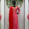 Glamorous Pink Color Maslin Digital Print Thread Sequence Kurti