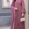 Glamorous Purple Color Heavy Georgette Embroidery Salwar Suit