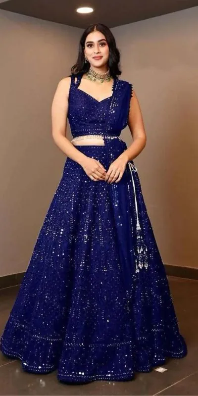 RC 215 Royal Blue Color Heavy Georgette Embroidery Sequins Work lace border Lehenga Choli Casual, Wedding, Party, Festive, Events Etc. 4-6 Working Days 1999 | Lehenga, Bollywood Lehenga, Creative Lehenga, Designer Lehenga, Embroidered Lehenga, Party Wear Lehenga