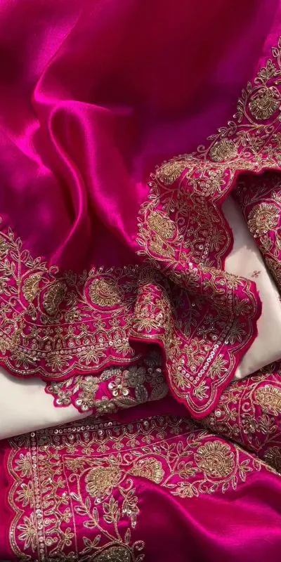 KD 1447 White & Pink Color Silk Thread Sequence Salwar Suit Casual, Party, Wedding, Festive, Events Etc.  Expected Delivery 4-6 Working Days @1849/- | Salwar suit, Casual Suits, Creative suits, Designer Suits, Party Wear Suits, Patiala Suits, Straight Suits