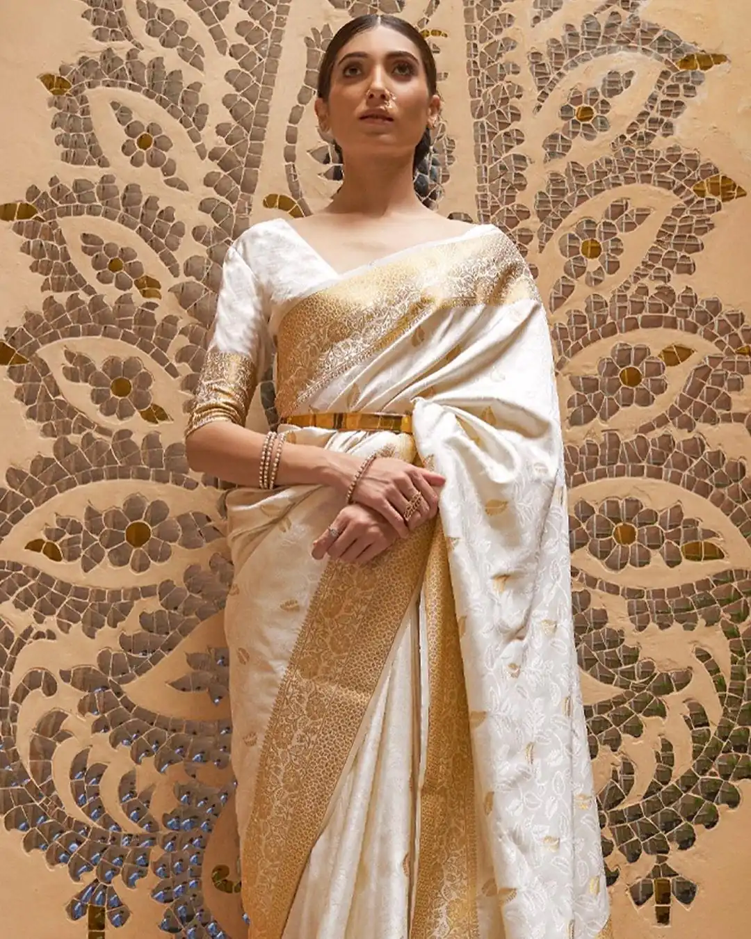 MB™️  3213 Off White Color Soft Kanjivaram Pattu Jacquard Silk Saree Gold ,Silver Zari Weaving Casual, Party Wear, Festival, Events, . 4-6 Working Days @1499 | Designer Sarees, Embroidered Sarees, Sarees, Bollywood Sarees, Creative Sarees, Ethnic Saree, Modern Digital sarees, Party Wear Sarees