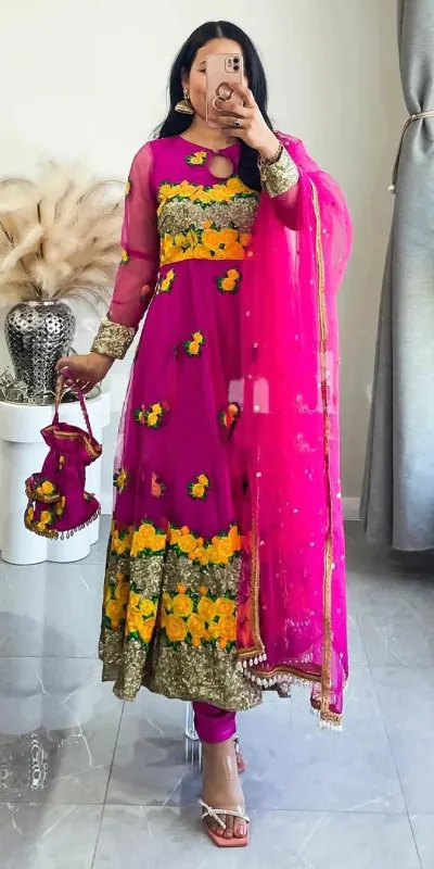KD 1386 Pink Soft Net Thread With Sequence Salwar Suit Casual, Party, Wedding, Festive, Events Etc. Expected Delivery 4-6 Working Days @2199/- Only | Jump Suits, Salwar suit, Casual Suits, Creative suits, Designer Suits, Palazzo Suits, Party Wear Suits, Patiala Suits, Straight Suits
