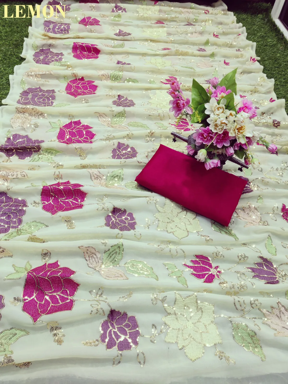 KT 248 Yellow Color Georgette Fancy Thread & Sequence Saree Casual, Party Wear, Wedding   Expected Delivery 4-6 Working Days@1799/- | Designer Sarees, Sarees, Bollywood Sarees, Creative Sarees, Embroidered Sarees, Party Wear Sarees