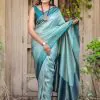 Grand Blue Color Soft Kanjivaram Silk  Beautiful Rich Pallu Saree
