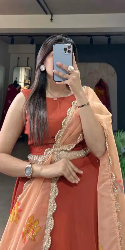 LNB1004 Bright Orange Color Polyester Viscose Chadri Lehenga Choli Gotta Patti Lace Festive Party Wedding, Events etc. Delivery 4-6 Working Days @2349/- | Lehenga, Bollywood Lehenga, Creative Lehenga, Designer Lehenga, Embroidered Lehenga, Party Wear Lehenga