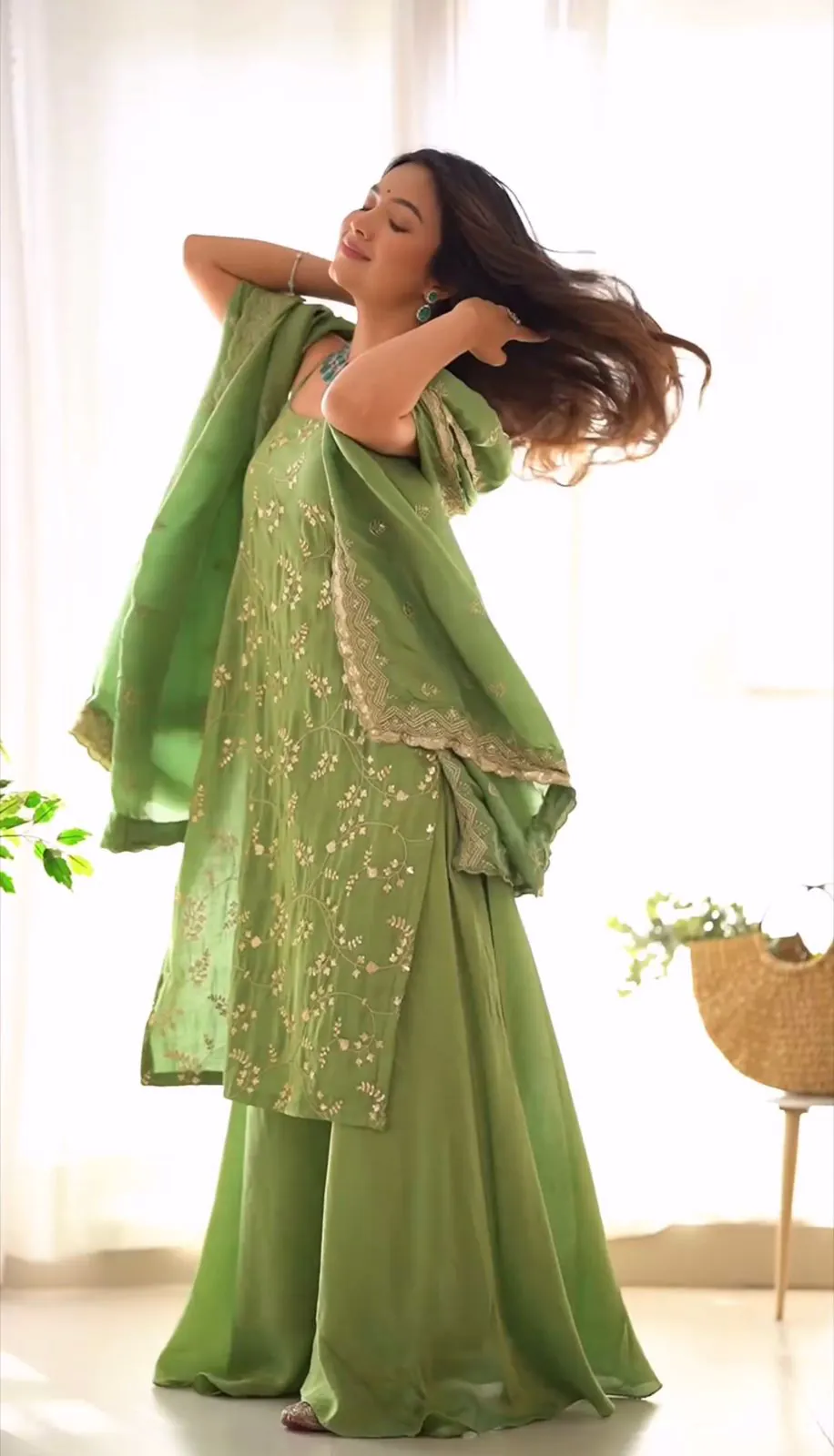 KD 1435 Green Color Jimmy Chu Thread & Sequence Work Salwar Suit Casual, Party, Festive, Events Wedding Etc.  Expected Delivery 4-6 Working Days @1999/- Only | Jump Suits, Salwar suit, Casual Suits, Creative suits, Designer Suits, Palazzo Suits, Party Wear Suits, Straight Suits
