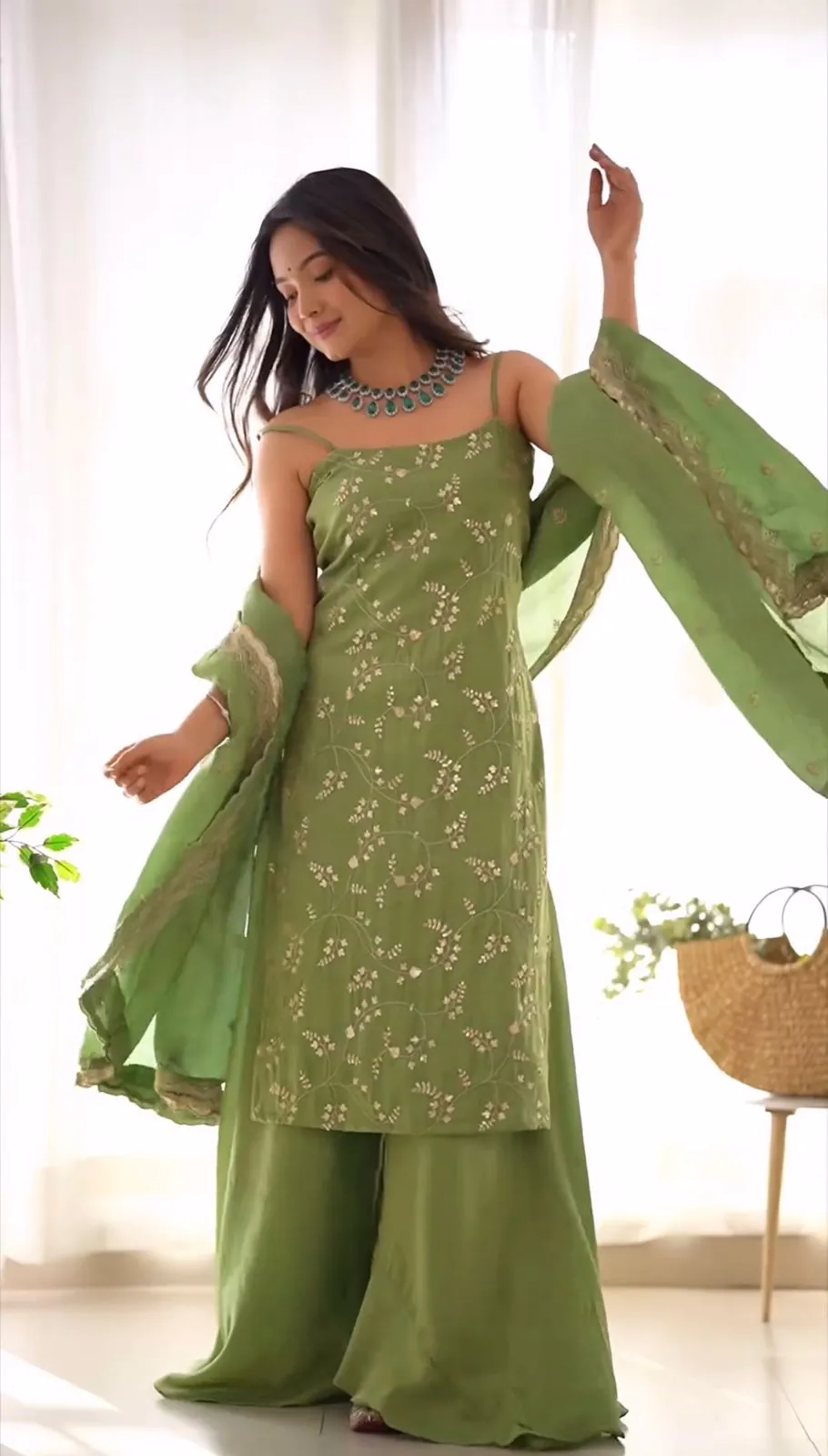 KD 1435 Green Color Jimmy Chu Thread & Sequence Work Salwar Suit Casual, Party, Festive, Events Wedding Etc.  Expected Delivery 4-6 Working Days @1999/- Only | Jump Suits, Salwar suit, Casual Suits, Creative suits, Designer Suits, Palazzo Suits, Party Wear Suits, Straight Suits