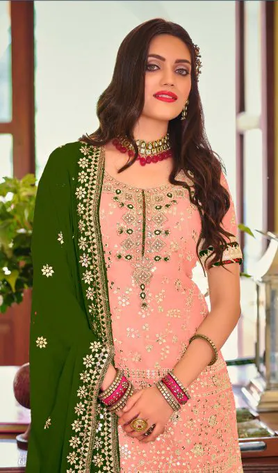 DS 1364 Light Pink Color Faux Georgette Embroidery Work Salwar Suit Wedding, Party, Festive, Events Expected Delivery 4-6 Working Days @ 2299/- | Jump Suits, Salwar suit, Casual Suits, Creative suits, Designer Suits, Palazzo Suits, Party Wear Suits, Patiala Suits, Straight Suits