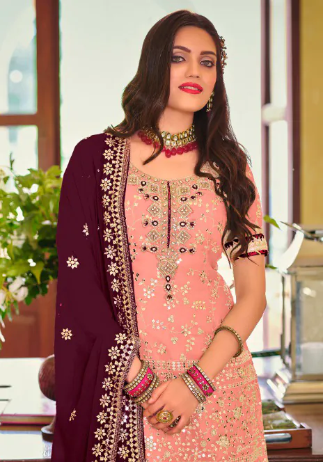 DS 1364 Light Pink Color Faux Georgette Embroidery Work Salwar Suit Wedding, Party, Festive, Events Expected Delivery 4-6 Working Days @ 2299/- | Jump Suits, Salwar suit, Casual Suits, Creative suits, Designer Suits, Palazzo Suits, Party Wear Suits, Patiala Suits, Straight Suits