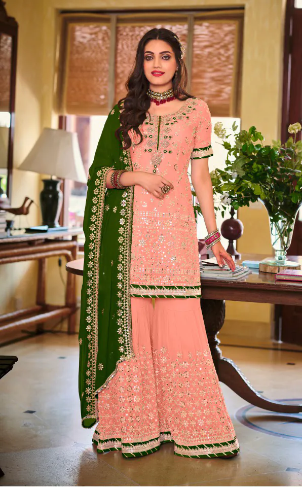 DS 1364 Light Pink Color Faux Georgette Embroidery Work Salwar Suit Wedding, Party, Festive, Events Expected Delivery 4-6 Working Days @ 2299/- | Jump Suits, Salwar suit, Casual Suits, Creative suits, Designer Suits, Palazzo Suits, Party Wear Suits, Patiala Suits, Straight Suits
