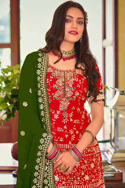 DS 1364 Maroon Color Faux Georgette Embroidery Work Salwar Suit Wedding, Party, Festive, Events Expected Delivery 4-6 Working Days @ 2299/- | Jump Suits, Salwar suit, Casual Suits, Creative suits, Designer Suits, Palazzo Suits, Party Wear Suits, Patiala Suits, Straight Suits