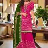 Grand Pink Color Faux Georgette Embroidery Work Salwar Suit