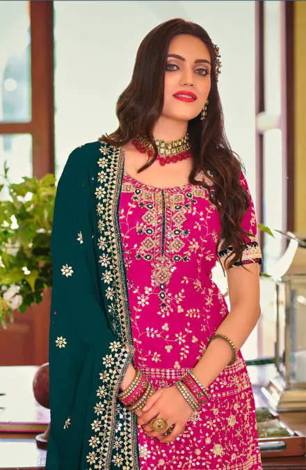DS 1364 Pink Color Faux Georgette Embroidery Work Salwar Suit Wedding, Party, Festive, Events Expected Delivery 4-6 Working Days @ 2299/- | Jump Suits, Salwar suit, Casual Suits, Creative suits, Designer Suits, Palazzo Suits, Party Wear Suits, Patiala Suits, Straight Suits