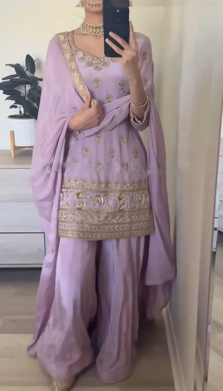 SRK 5144 Purple Color Heavy Faux Georgette Embroidery Sequence Work Salwar Suit Wedding, Party, Festive, Events Expected Delivery 4-6 Working Days @ 1950/- | Jump Suits, Salwar suit, Casual Suits, Creative suits, Designer Suits, Palazzo Suits, Party Wear Suits, Patiala Suits, Straight Suits