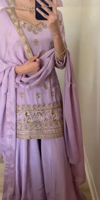 SRK 5144 Purple Color Heavy Faux Georgette Embroidery Sequence Work Salwar Suit Wedding, Party, Festive, Events Expected Delivery 4-6 Working Days @ 1950/- | Jump Suits, Salwar suit, Casual Suits, Creative suits, Designer Suits, Palazzo Suits, Party Wear Suits, Patiala Suits, Straight Suits