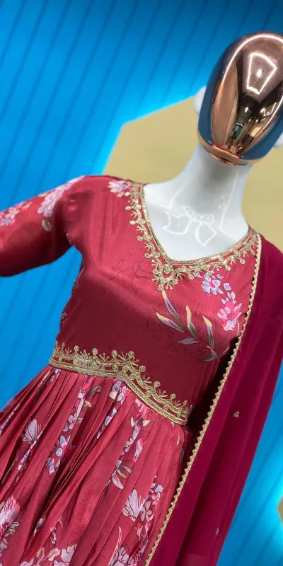 LG-1808 Red Color Chinon Printed Sequence Embroidery Work Salwar Suit Casual, Wedding, Festive, Events Etc. Expected Delivery 4-6 Working Days @1849/- | Salwar suit, Casual Suits, Creative suits, Designer Suits, Party Wear Suits, Patiala Suits, Straight Suits