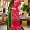 Grand Red Color Faux Georgette Embroidery Work Salwar Suit