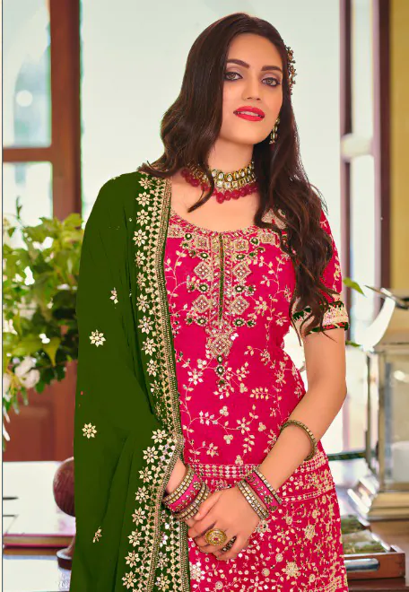 DS 1364 Red Color Faux Georgette Embroidery Work Salwar Suit Wedding, Party, Festive, Events Expected Delivery 4-6 Working Days @ 2299/- | Jump Suits, Salwar suit, Casual Suits, Creative suits, Designer Suits, Palazzo Suits, Party Wear Suits, Patiala Suits, Straight Suits