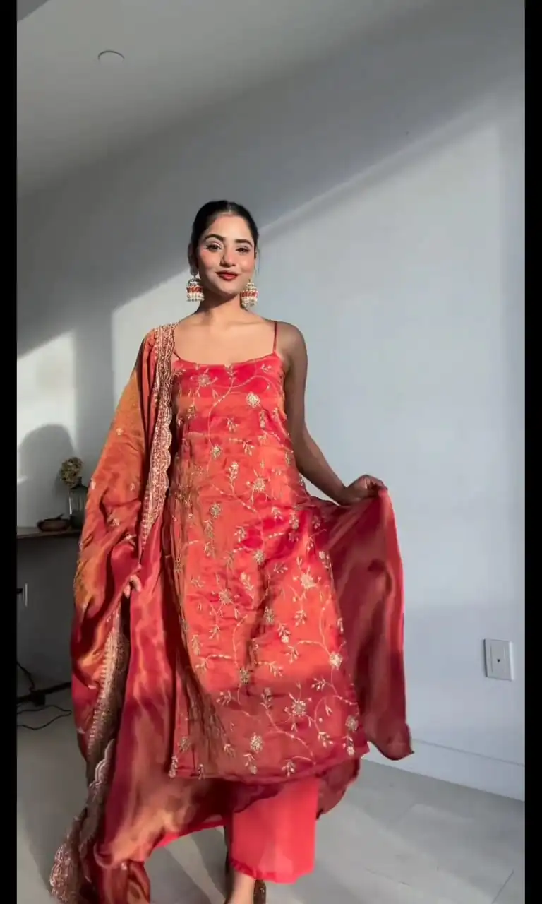 KD 1435 Red Color Jimmy Chu Thread & Sequence Work Salwar Suit Casual, Party, Festive, Events Wedding Etc.  Expected Delivery 4-6 Working Days @1999/- Only | Jump Suits, Salwar suit, Casual Suits, Creative suits, Designer Suits, Palazzo Suits, Party Wear Suits, Straight Suits