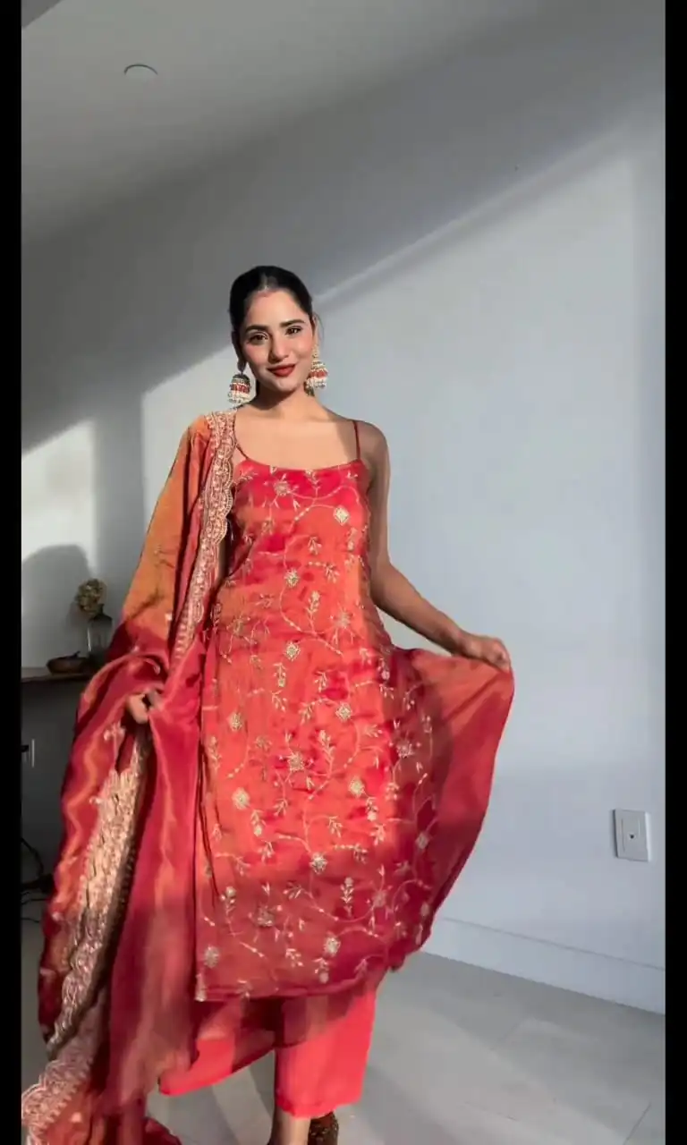 KD 1435 Red Color Jimmy Chu Thread & Sequence Work Salwar Suit Casual, Party, Festive, Events Wedding Etc.  Expected Delivery 4-6 Working Days @1999/- Only | Jump Suits, Salwar suit, Casual Suits, Creative suits, Designer Suits, Palazzo Suits, Party Wear Suits, Straight Suits