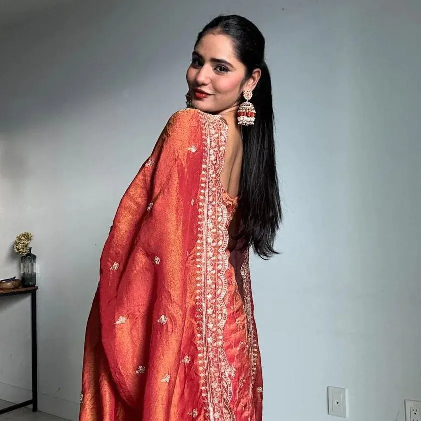 KD 1435 Red Color Jimmy Chu Thread & Sequence Work Salwar Suit Casual, Party, Festive, Events Wedding Etc.  Expected Delivery 4-6 Working Days @1999/- Only | Jump Suits, Salwar suit, Casual Suits, Creative suits, Designer Suits, Palazzo Suits, Party Wear Suits, Straight Suits