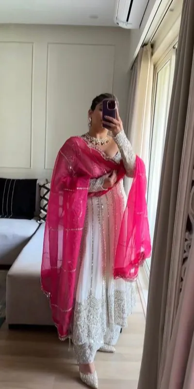 SSR 461 White Color Chinon Silk Embroidery Sequence Salwar Suit Wedding, Party, Festive, Events Expected Delivery 4-6 Working Days @ 2249/- Only | Salwar suit, Casual Suits, Creative suits, Designer Suits, Party Wear Suits, Straight Suits