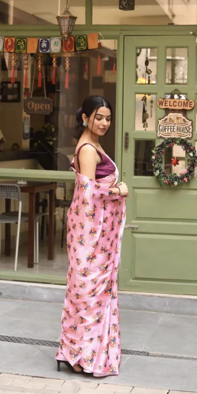 RM104 Light Pink Color Heavy Devsena Soft Silk Digital Printed Saree Casual, Party Wear, Wedding, Events Etc Delivery Expected.4-6 Working Days 1499/- | Designer Sarees, Sarees, Bollywood Sarees, Creative Sarees, Embroidered Sarees, Ethnic Saree, Modern Digital sarees, Party Wear Sarees